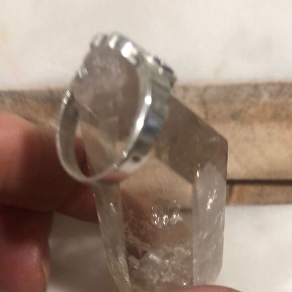 Ring, Sterling Silver Intertwined Hearts Ring set with2 Cubic Zirconia, NEW, siz - Picture 5 of 8